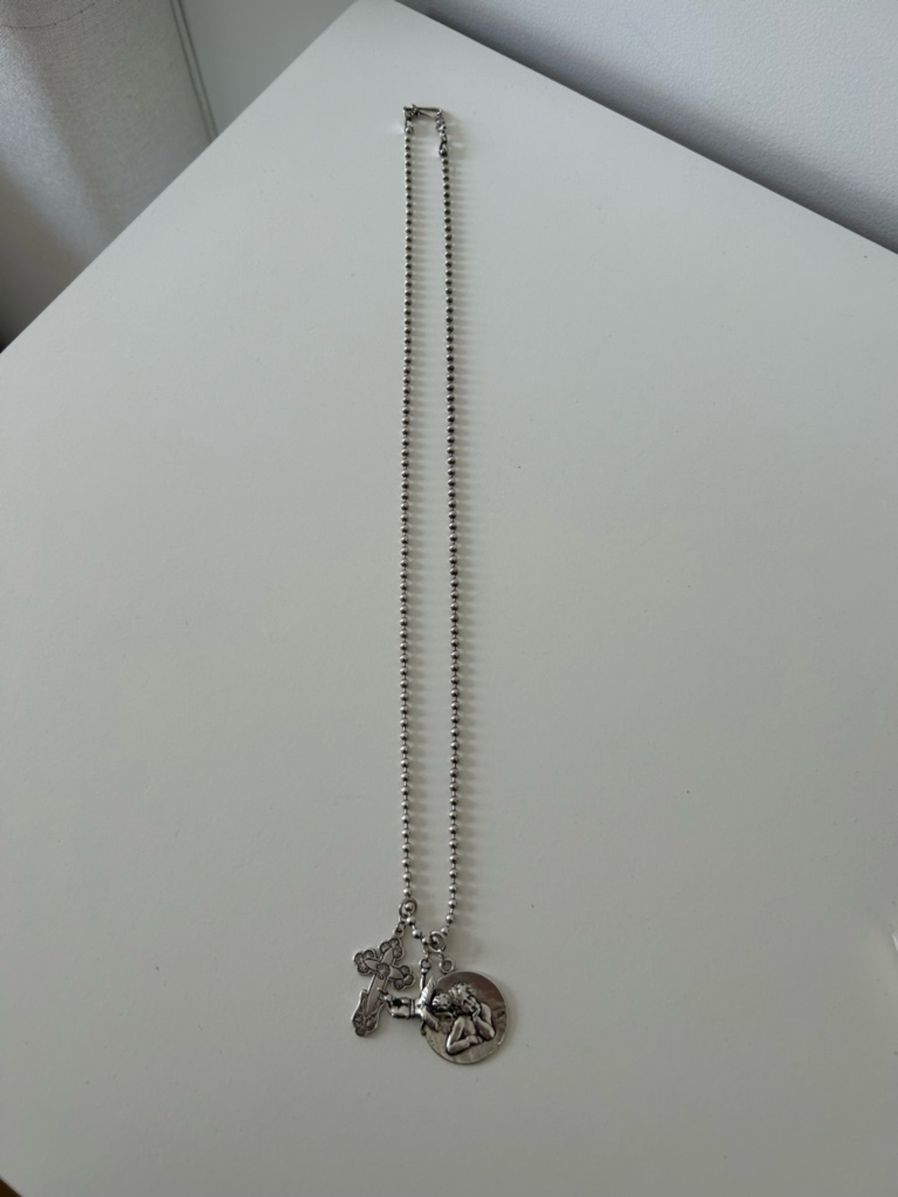 Chan Luu Silver Tone Religious Charm Necklace